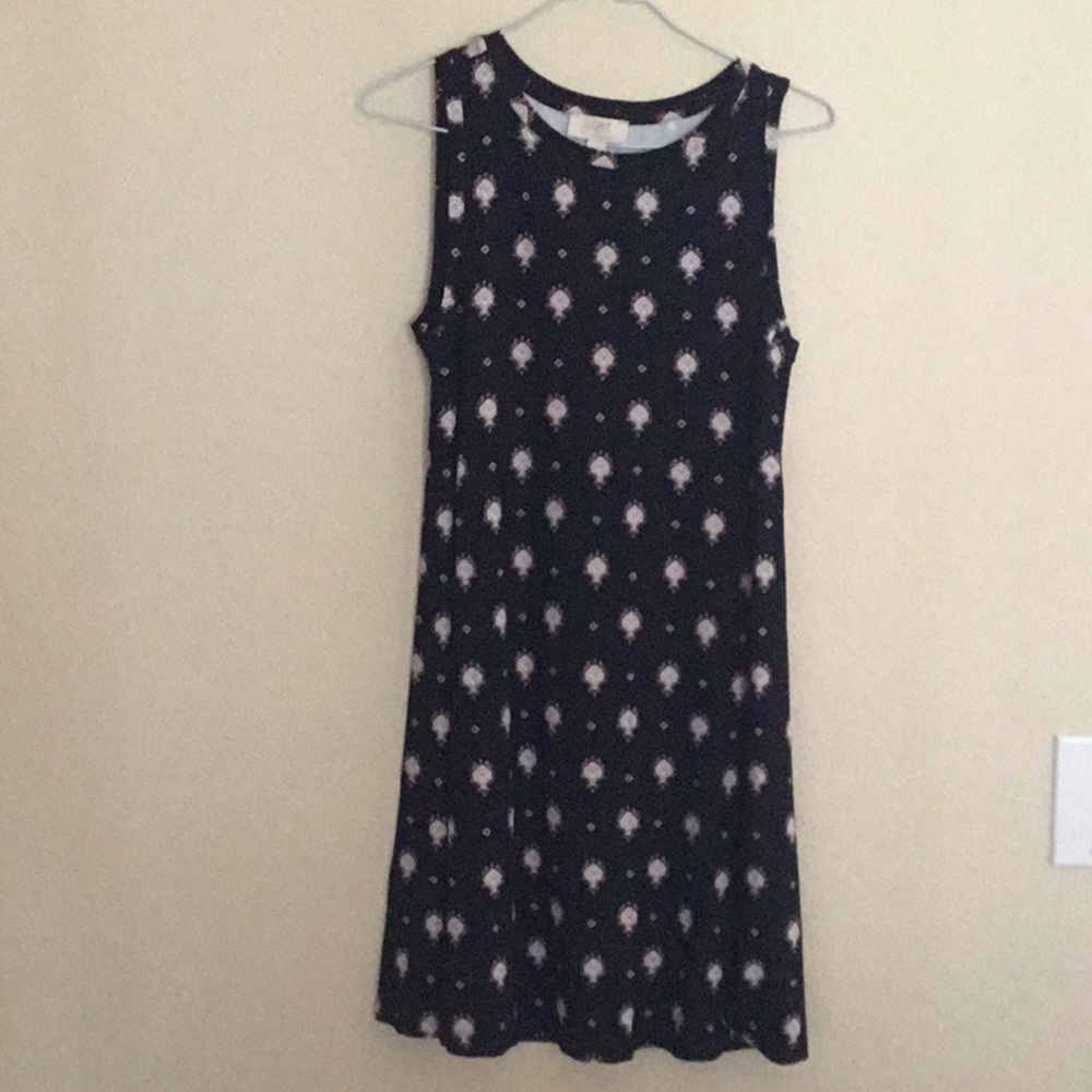 ☀️SPRING SALE☀️ Loft Black Print Sleeveless Tank Dress NWT XXSP